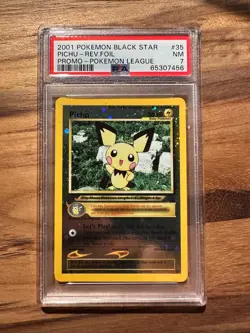 Pokemon Black Star Pichu REV FOIL Pokemon League Promo PSA 7 # 65307456 - Image 3