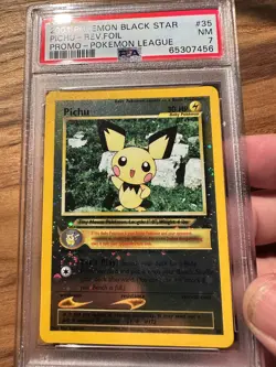 Pokemon Black Star Pichu REV FOIL Pokemon League Promo PSA 7 # 65307456 - Image 5