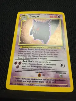 Pokemon TCG Fossil Gengar 5/62 Holo Rare NM WOTC 1999 Unlimited - Image 3