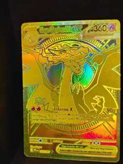 Mega Charizard X ex 130/094 Phantasmal Flames Gold HYPER Rare Pokemon TCG NM - Image 3
