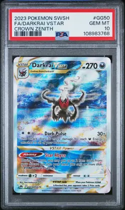 Pokemon Darkrai VSTAR Crown Zenith Galarian Gallery Full Art #GG50 GEM MT PSA 10 - Image 1