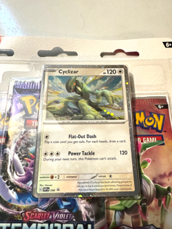 Temporal Forces 3 Pack Blister w/ Cyclizar Promo Pokemon TCG Scarlet & Violet - Image 2