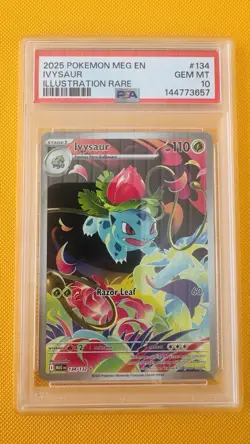 Pokemon TCG Ivysaur Illustration Rare Mega Evolution 134/132 PSA 10 Gem Mint - Image 1