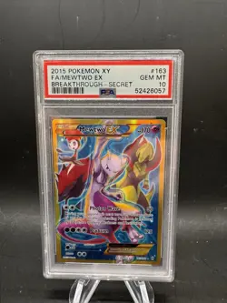 2015 POKEMON XY BREAKTHROUGH SECRET #163 FULL ART/MEWTWO EX PSA 10 - Image 2