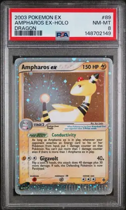 2003 POKEMON EX DRAGON #89 AMPHAROS EX-HOLO DRAGON - Image 1