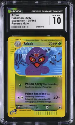 Arbok Reverse Foil 35/165 PSA CGC 10 2002 Pokemon Expedition GEM MINT RAINBOW - Image 1