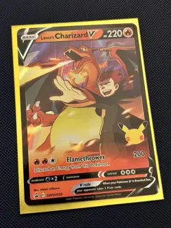 Lance’s Charizard V SWSH133 - NM - Pokemon TCG Celebrations Black Star Promo - Image 2