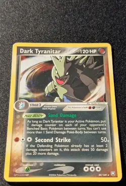 Pokemon EX TEAM ROCKET RETURNS #20/109 Dark Tyranitar - Holo SWIRL - ENG - MP/LP - Image 4