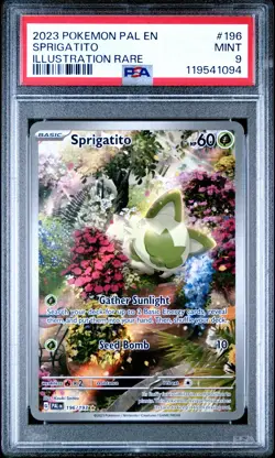 2023 POKEMON PAL EN-PALDEA EVOLVED ILLUSTRATION RARE #196 SPRIGATITO PSA 9 - Image 1