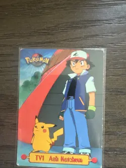 1999 Topps Pokemon TV Animation Edition Series 1 #TV1 Ash Ketchum - Image 1