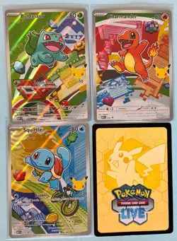 Pokemon TCG First Partner Illustration Collection Series 1 Kanto GEN 1 Starters - Image 1