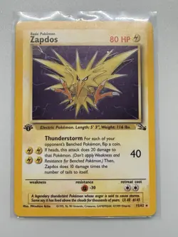 Pokemon Zapdos 15/62 Fossil 1st Edition Holo Rare 1999 - Image 1