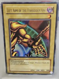 Vintage Yu-Gi-Oh TCG Left Arm Of The Forbidden One PSA 8 LOB-123 Holo Ultra Rare - Image 3
