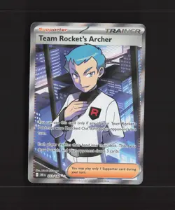 Team Rocket's Archer 223/182 Destined Rivals Full Art Ultra Rare Pokemon Card NM - Image 1