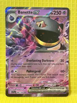 Pokemon TCG Banette EX Holo Double Rare Card Scarlet Violet Base Set 088/198 - Image 1