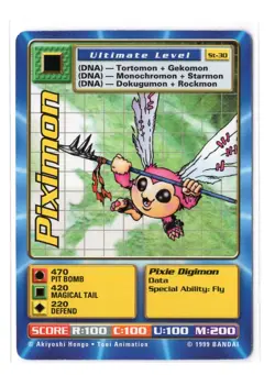 Digimon Card - 1999 Piximon ST-30 - Bandai Digi Battle Vtg - Image 1