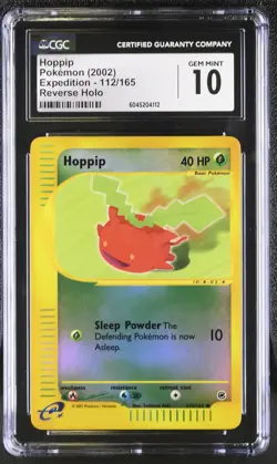 CGC 10 GEM MINT Hoppip 2002 Expedition 112/165 Reverse Holo Pokemon Card - Image 1