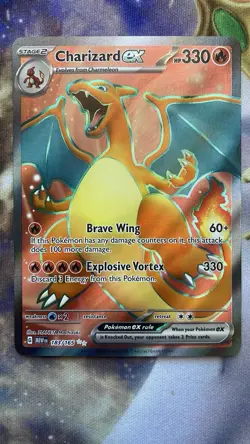 Charizard EX Full Art Holo Ultra Rare Card 183/165 SV Scarlet & Violet 151 - Image 1