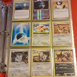 Pokemon TCG DPBP#157 Card Lot of 9, Supporter, Basic, Rowan, Azelf, Eevee - Image 1