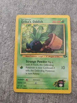 Erika's Oddish 70/132 Gym Heroes Challenge Pokemon Card WOTC Vintage TCG LP - Image 1