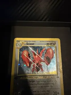 Scizor 10/75 Holo Rare Neo Discovery First Edition Holo Pokemon Card MP - Image 2
