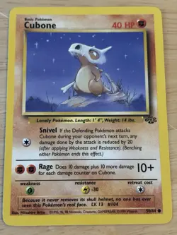 Pokemon TCG Cubone Jungle Common Regular 50/64 Unlimited 1999 English - Image 2