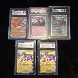 Pokemon Graded Card Lot Toxtricity ex, Ho-Oh ex, Roaring Moon, Abra - Image 1