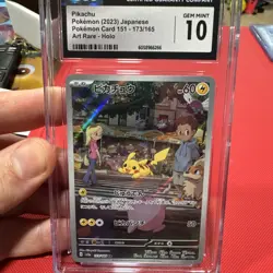 Pikachu 173/165 AR Japanese 151 Pokemon Card CGC 10 Gem Mint Art Rare - Image 1