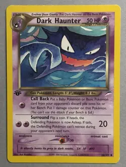 Pokemon TCG 1st Edition Dark Haunter 36/105 Neo Destiny Non-Holo 2002 - Image 1