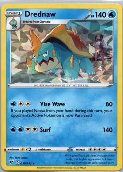 Pokemon TCG Drednaw 39/185 Vivid Voltage Cracked Ice Holo NM - Image 1