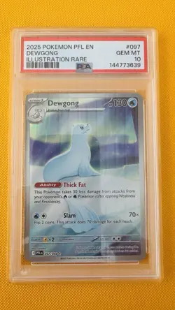 Dewgong 097/094 Pokemon Phantasmal Flames Illustration Rare 2025 GEM MINT PSA 10 - Image 1