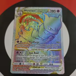 Pokemon Mewtwo VSTAR Secret Rare 079/078 Pokemon GO Full Art Holo - Image 1