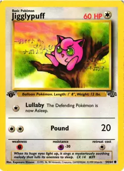 Pokemon TCG Jigglypuff Jungle 54/64 Regular 1st Edition Common LP/MP - Image 1