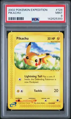 2002 POKEMON EXPEDITION #124 PIKACHU PSA 9 - Image 1