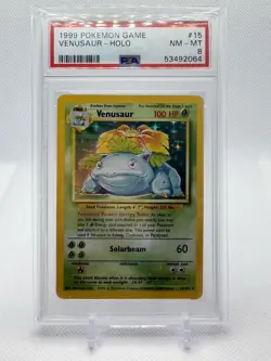 1999 Pokemon Base Set Venusaur #15 Holo PSA 8 - Image 1