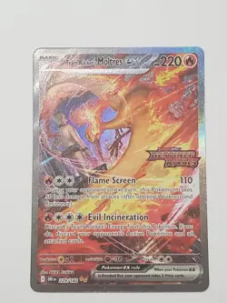 Pokemon Team Rockets Moltres EX Destined Rivals 229/182 Stamped Game Stop Exc - Image 1