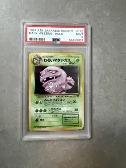1997 Pokemon Dark Weezing Holo Japanese Rocket PSA 9 - Image 1