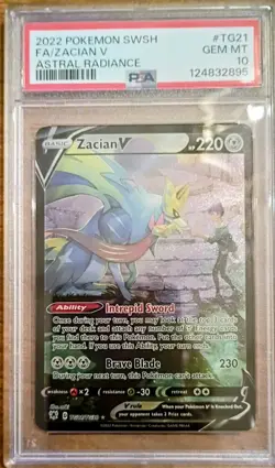 PSA 10 Fa/Zacian V #TG21 2022 Pokemon Sword & Shield Astral Radiance GEM MT - Image 1