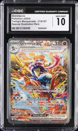 2024 POKEMON TWILIGHT MASQUERADE #214 GRENINJA CGC 10 GEM MINT - Image 1