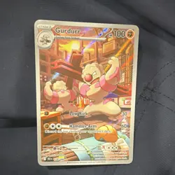 Pokemon Gurdurr 126/086 Illustration Rare Full Art Holo Sv: Black Bolt 100 HP - Image 1