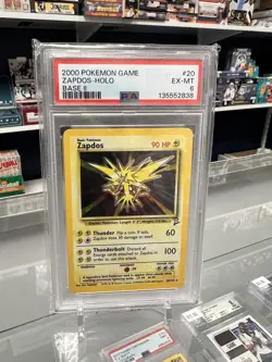 2000 POKEMON GAME ZAPDOS HOLO BASE II PSA 6 - Image 1