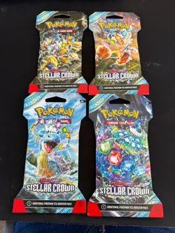 POKEMON TCG- STELLAR CROWN - BLISTER SLEEVED BOOSTER PACK (1x Pack) BRAND NEW - Image 1
