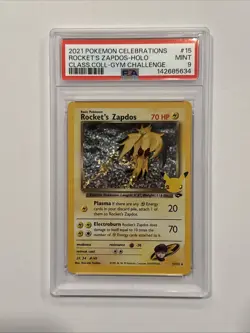2021 POKEMON CELEBRATIONS CLASSIC COLLECTION #15 ROCKET'S ZAPDOS-HOLO PSA 9 - Image 1