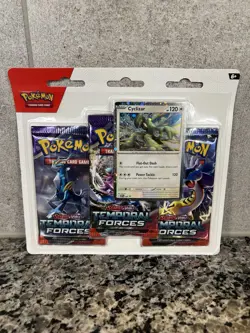 Pokemon Scarlet & Violet Temporal Forces 3-Pack Blister Cyclizar Sealed - Image 1