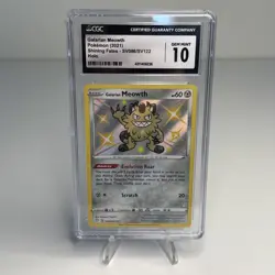 Pokemon TCG Galarian Meowth Shining Fates SV086/SV122 Shiny Holo Rare CGC 10 - Image 1