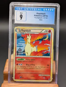 2010 Pokemon Triumphant Rapidash Holo #8 CGC Mint 9 - Image 1