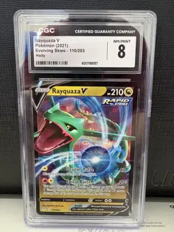 Rayquaza V 100/159 Crown Zenith Holo CGC 8 NM/M Pokemon TCG - Image 1