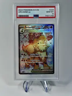 PSA 10 Arcanine ex SVI 224/198 Scarlet & Violet Base Set Full Art Pokemon TCG - Image 4