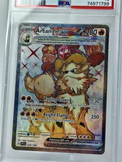 PSA 10 Arcanine ex SVI 224/198 Scarlet & Violet Base Set Full Art Pokemon TCG - Image 5