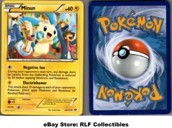 2013 Pokemon, Legendary Treasures, #48/113 Minun, Uncommon - Image 1